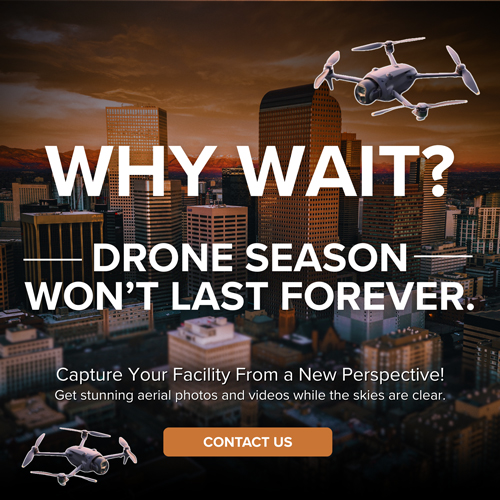 Our drone services are perfect for: High-quality flyovers of facilities, buildings, and campuses. Stunning B-roll for video marketing and social content.